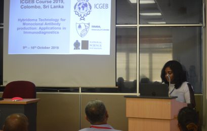 ICGEB Course 2019, Colombo, Sri Lanka 9th – 16th October 2019