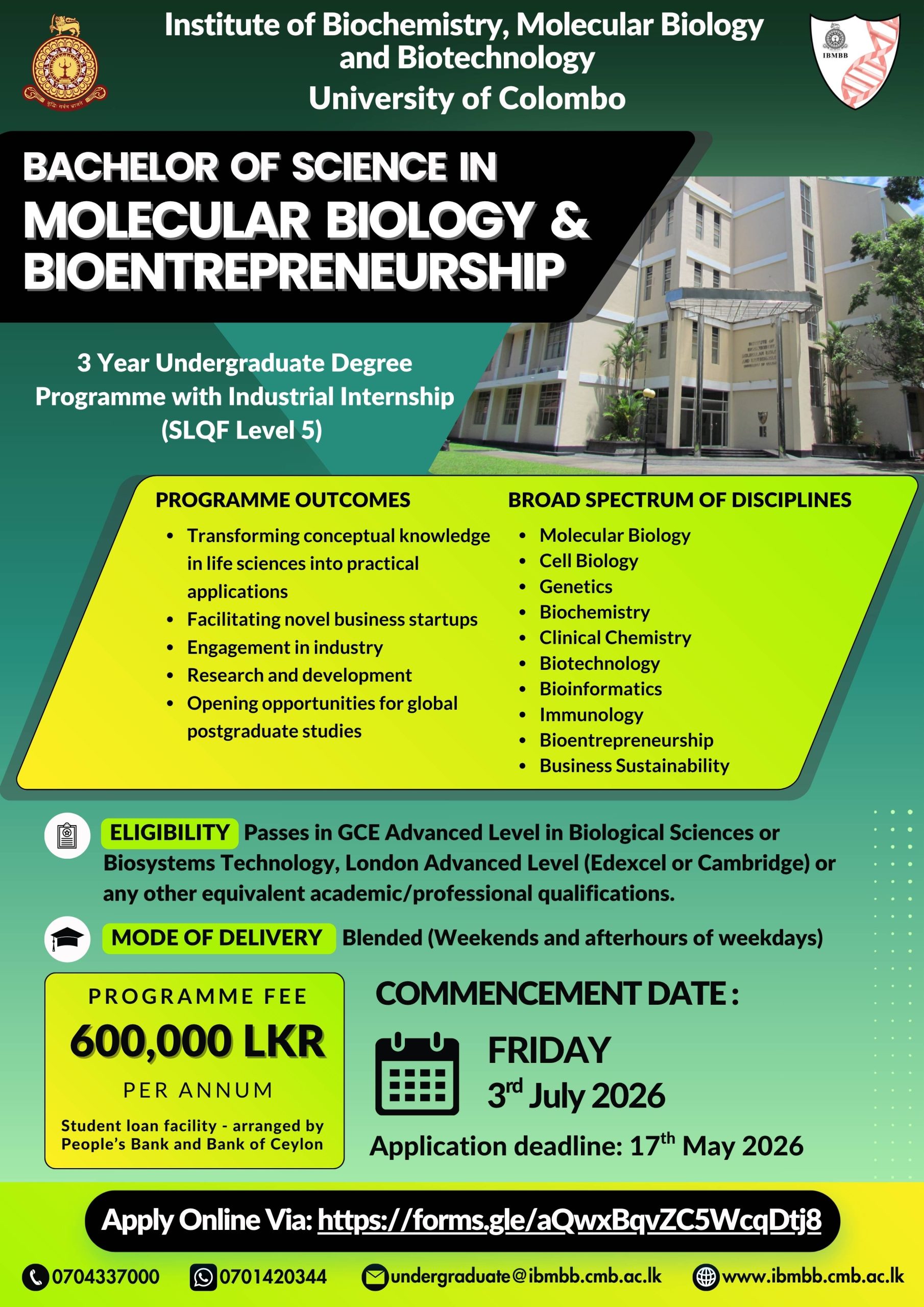 BSc in Molecular Biology and Bio Entrepreneurship