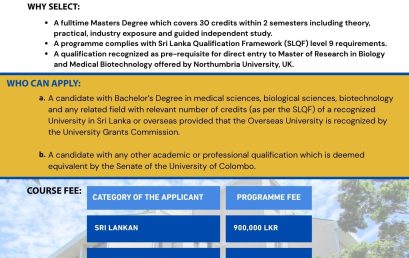 Master of Medical Biotechnology (SLQF Level 9)